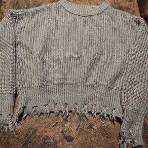 FAVLUX Gray Distressed Sweater